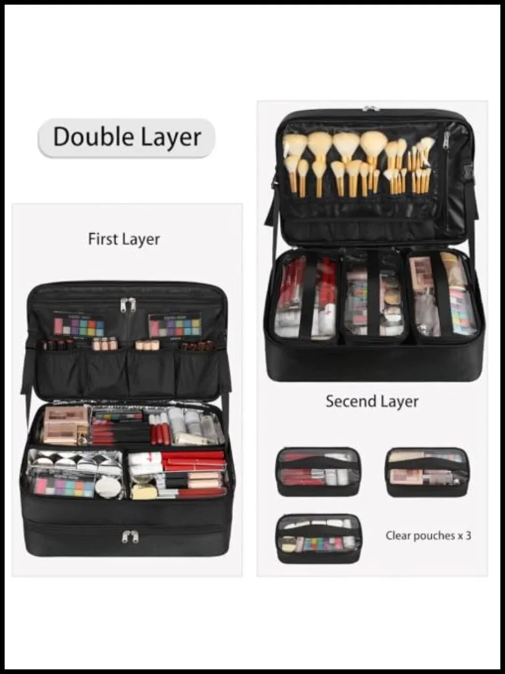 Extra Large Makeup Train Case, Professional Cosmetology Travel Organizer with